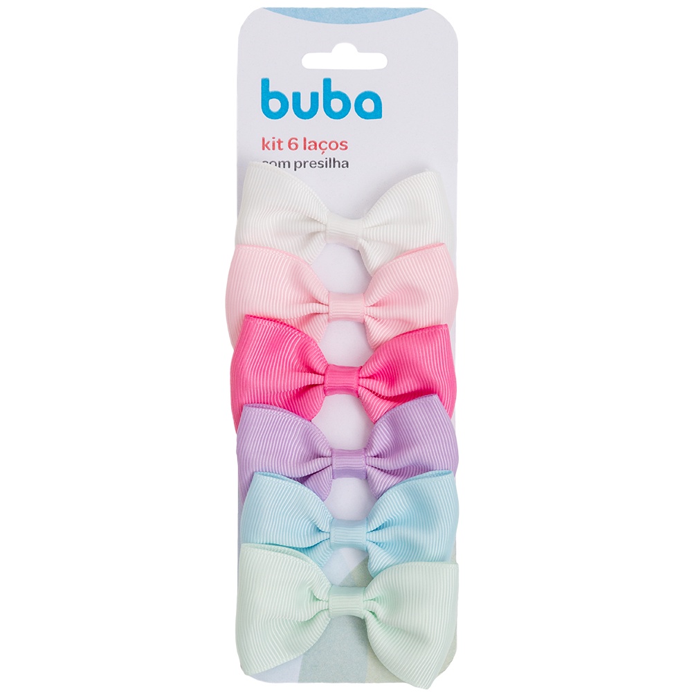 Kit De Laços Coloridos Infantil Com Presilha 6un 15308 - Buba em Oferta na Shopee