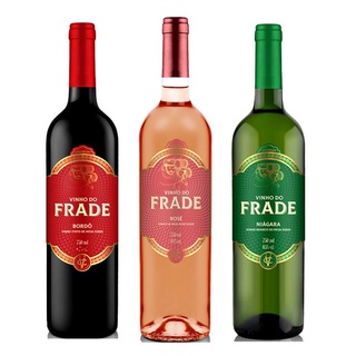 Kit 3 Vinhos Do Frade Bordô Suave/rosé Suave/branco Suave