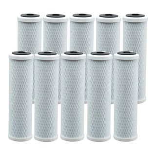 Kit 10 Refil P/ Filtro De Agua Carbon Block 9 3/4 - 5 Micras