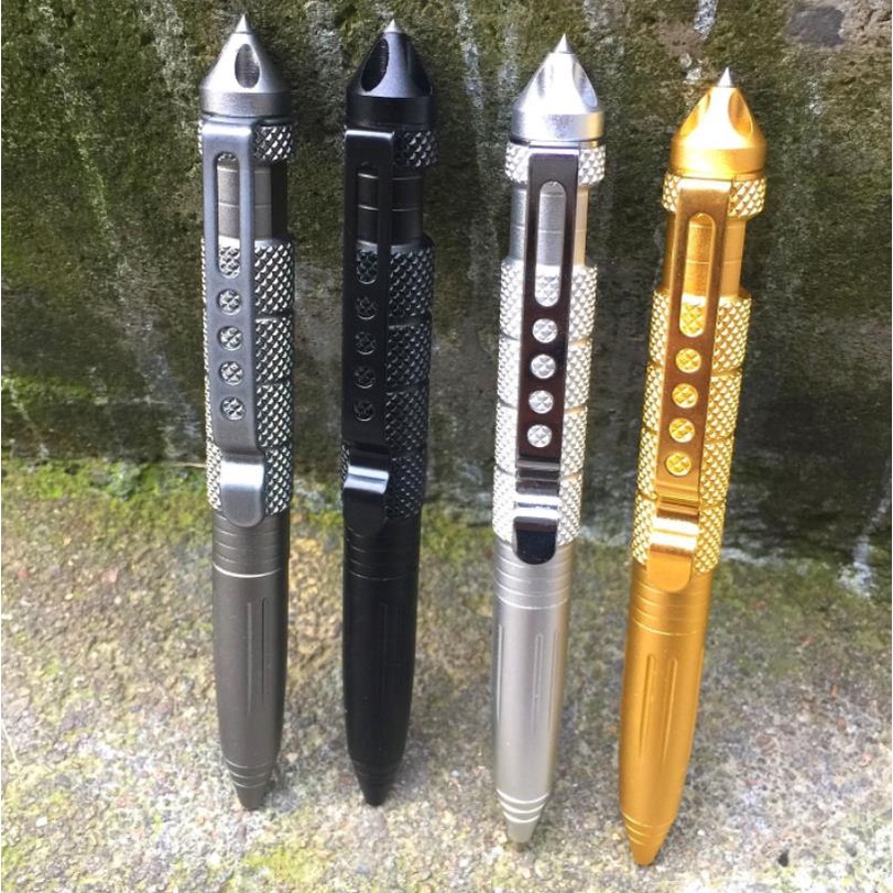 1 Pç Caneta Tática Militar De Alumínio Antiderrapante Para Escrever , Feito De Aço De Tungstênio