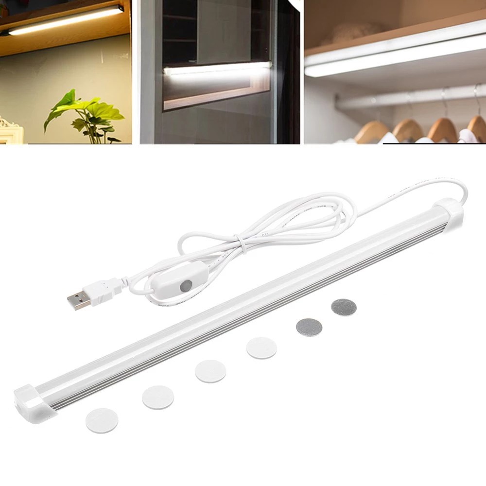 Lâmpada Luminária LED Barra Spot Armários Closet Nichos USB Branco Frio