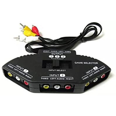Chave Seletora de Audio Video - Chaveador Cabo Rca av com 3 saidas em Oferta na Shopee