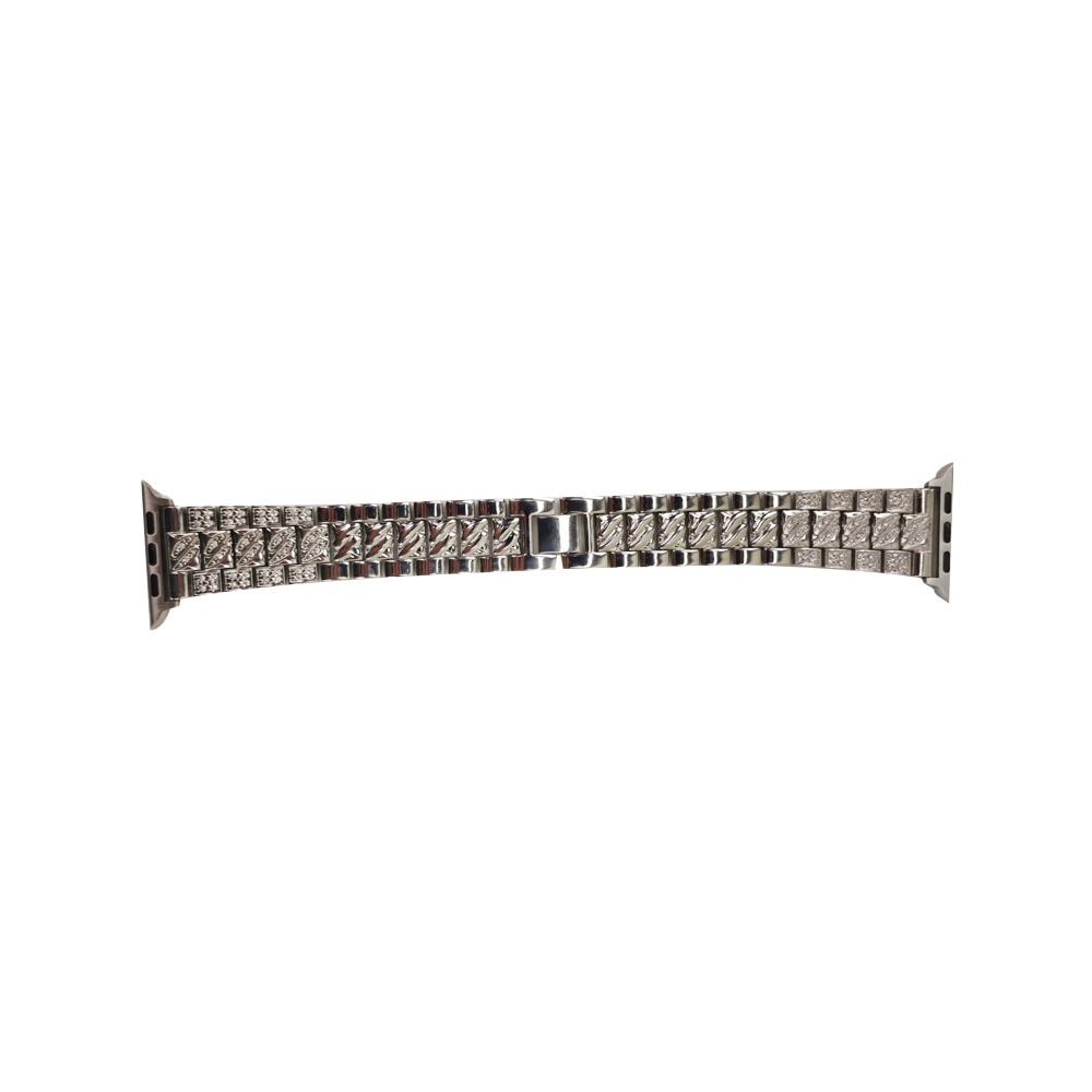 Pulseira Relogio Smartwatch Luxo Strass Smartband Aço 3 Elos