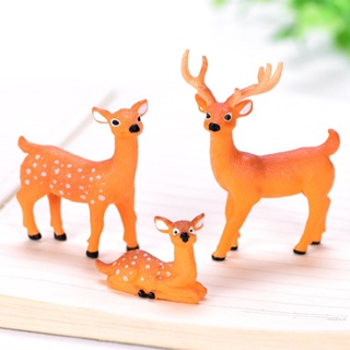 3Pcs/Set Mini Fawns Family Fairy Garden Bonsai Decorations em Oferta na Shopee
