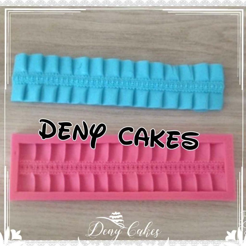 Molde de silicone 19 Acabamento Babado pasta americana , biscuit