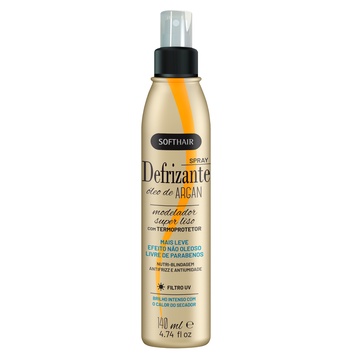 Defrizante Spray Óleo de Argan 140ml Softhair em Oferta na Shopee