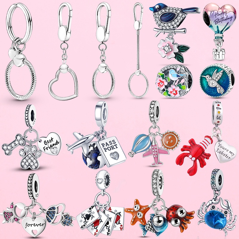 Chaveiro mais vendido Pingente de coração pequeno em prata 925 Original Charm Encanto Feminino Joias Presente