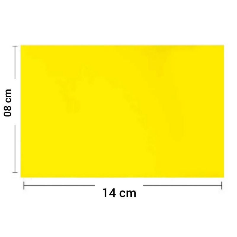 Cartaz Duplex Amarelo 08 X 14 Cm Pacote Com 100 Folhas liso limpo ideal para gôndola, balcão  ou vitrine