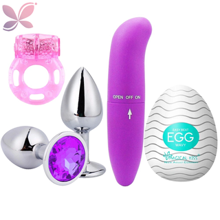 Kit Plug Anal Vibrador Ponto G Masculino Egg Anel Vibratório