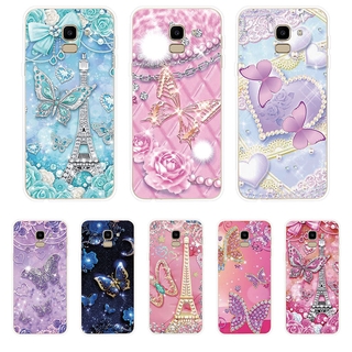 Samsung Galaxy J2 Pro J4 J4 + J6 J6 + Plus J8 2018 Capa De Silicone TPU Soft Borboleta De Diamante