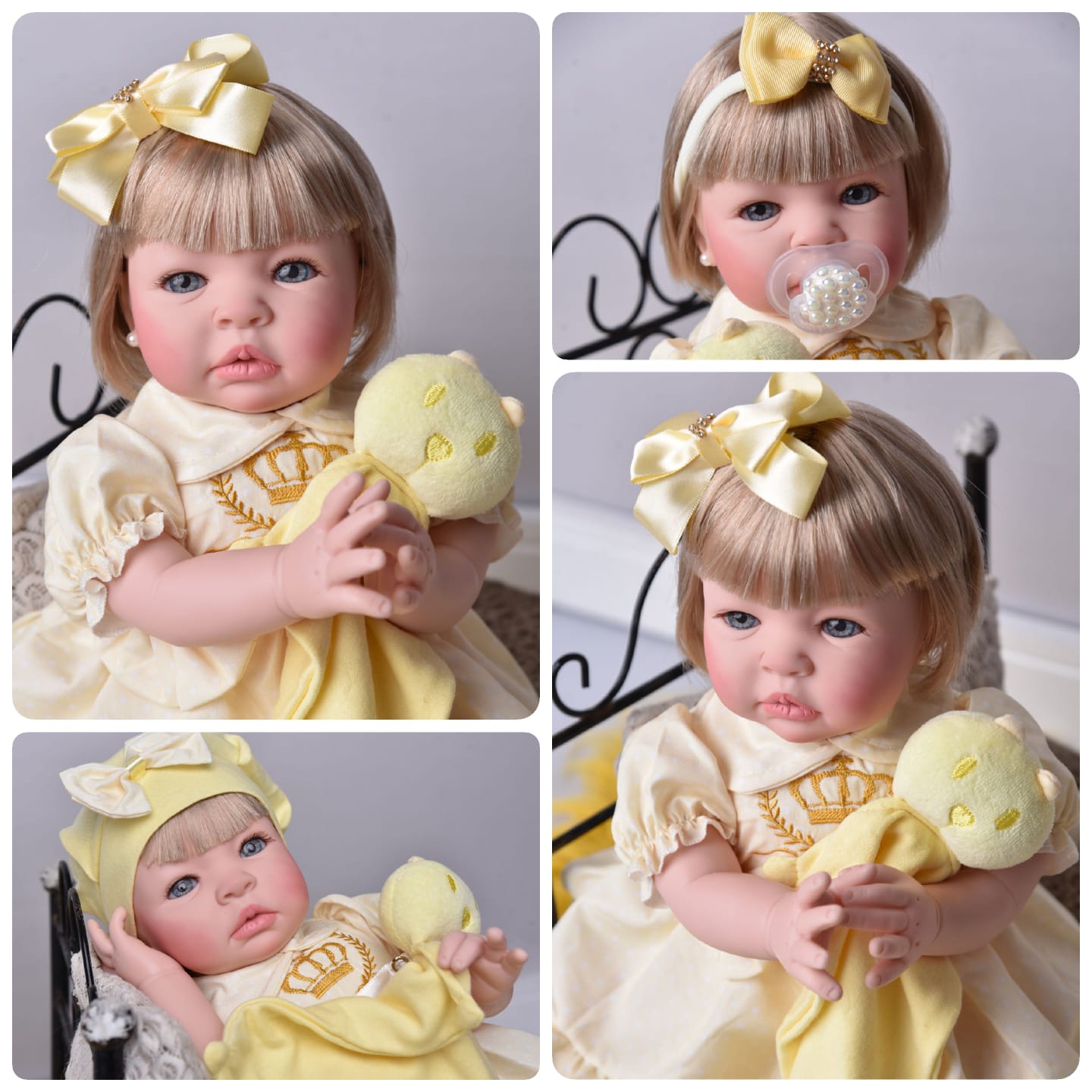 Fada madrinha reborn menina loira amarela boneca bebe reborn
