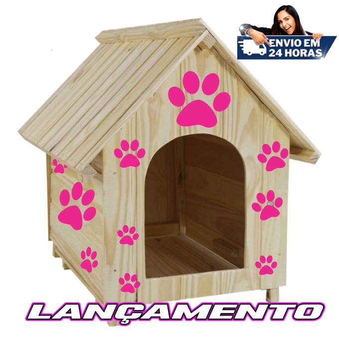 Adesivo Pata Patinha Pet - kit 17 peças - 12 cores vinil brilho - Decoração Pata Cachorro Dog