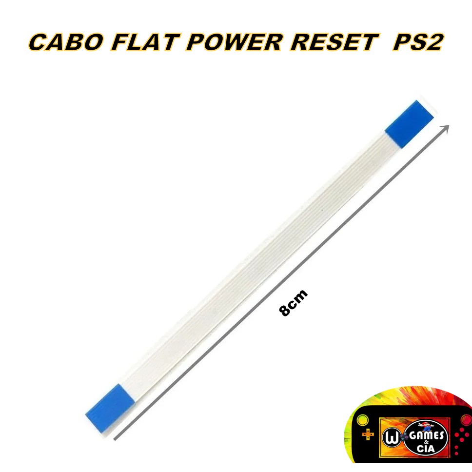 Cabo Flat Power Reset Playstation 2 SLIM Compatível Series SCPH- 70000-90000 Flat Power Liga/desliga