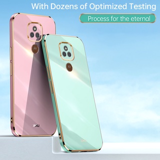 Capa De Celular Luxuosa Motorola Moto E7 Plus Novo Design Quadrada De Silicone Cores Plating Moblie Phone