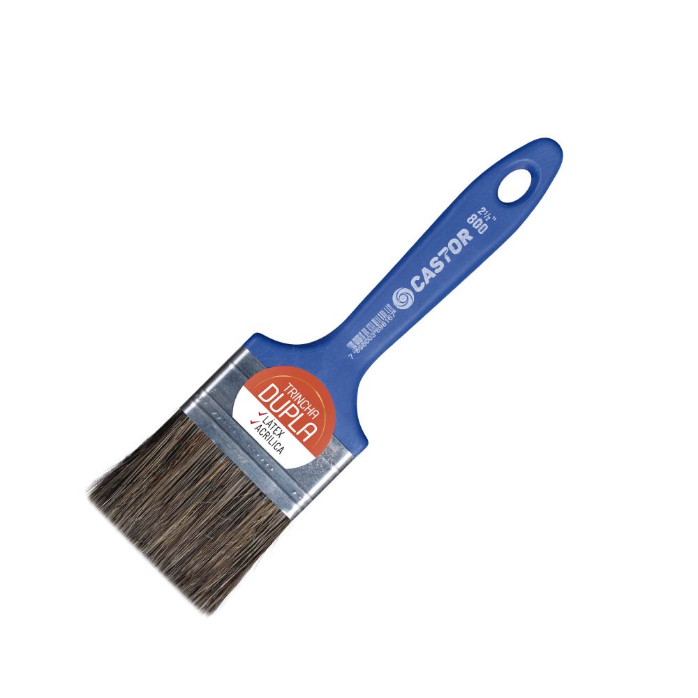 Trincha Dupla 2 1/2" Cerdas Gris Série 800 - Castor - Home & Living
