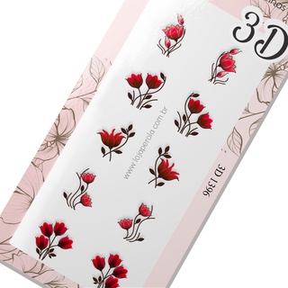 Adesivo 3D- Tulpas Vermelhas mistas -3D 1396