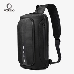 Bolsa Masculina À Prova D'água Carregamento USB Anti-Roubo