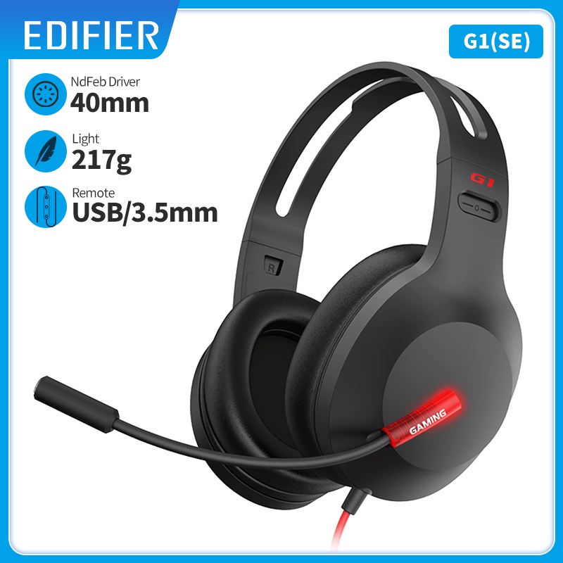 EDIFIER HECATE G1 Fone De Ouvido Com Fio Para Jogos Microfone Gamer Unidade De 40 Mm PC Laptop USB/3,5