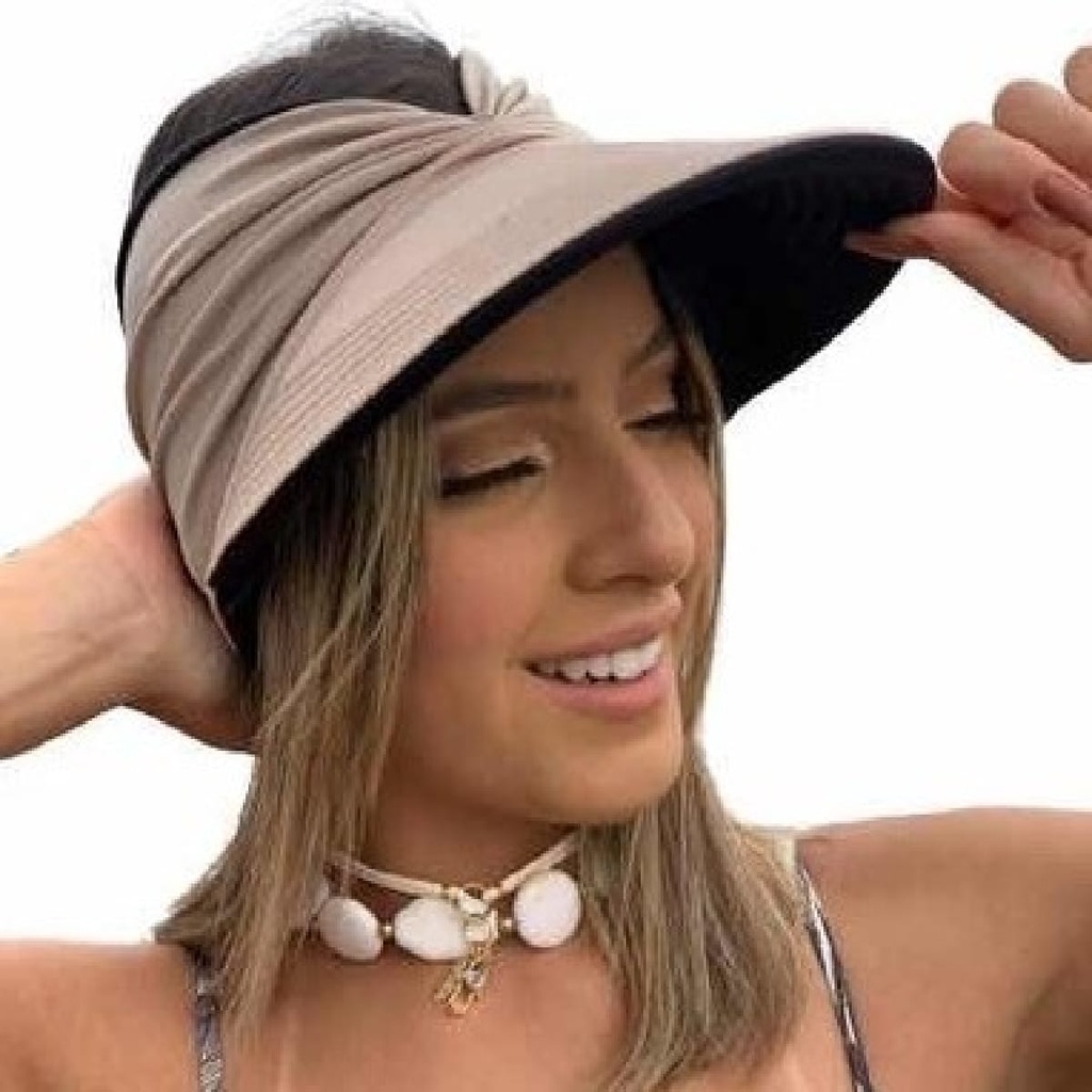 Chapéu Viseira Boné Feminino Verão Praia Piscina Caminhada Sol com laço ...