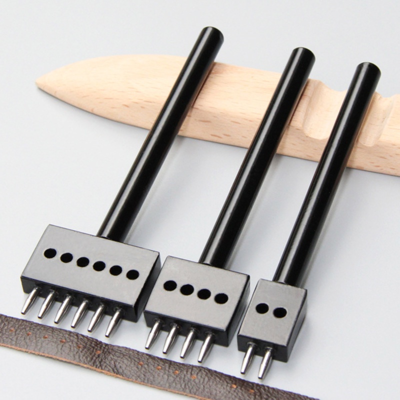 Bmico 2 4 6 Pinos Diamante Laço Costura Cinzel 4mm 5mm Ferramenta Perfuração Couro Dentes Polidos Para Afiado