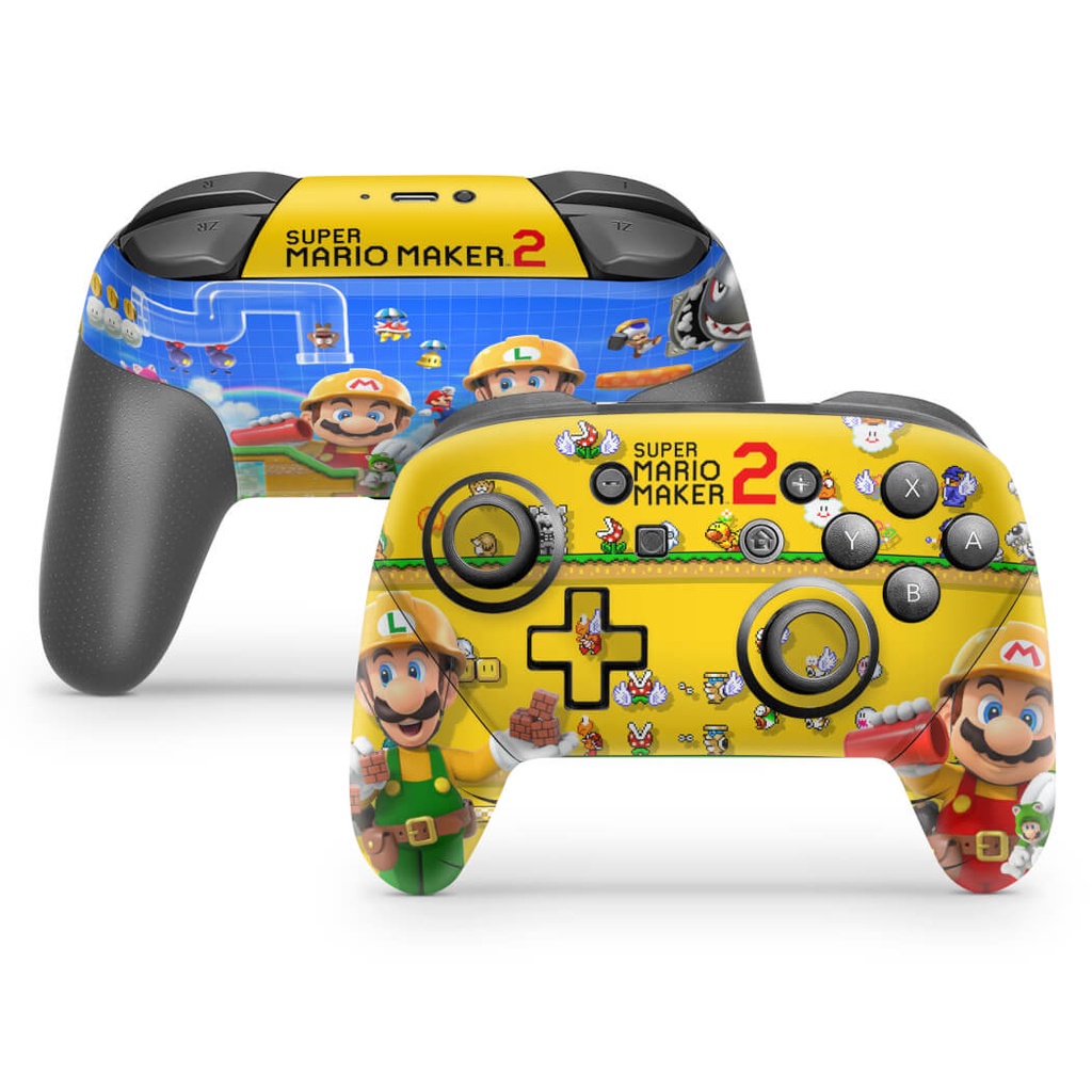 Skin Adesivo Nintendo Switch Pro Controle - Super Mario Maker 2