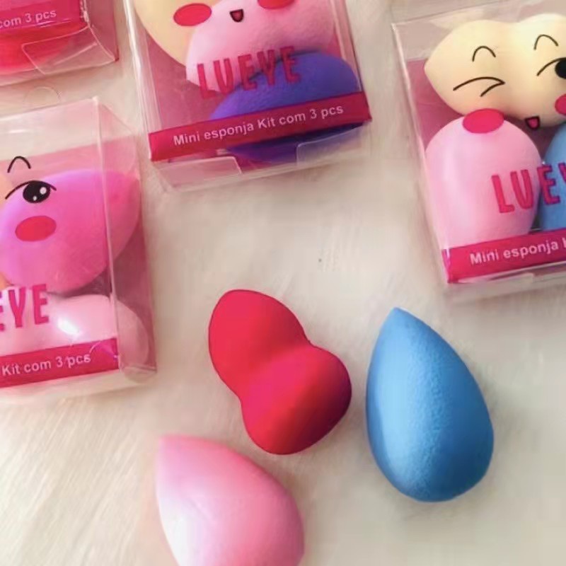 kit 3 mini Esponja Gota Coxinha para Maquiagem - Base Corretivo e Pó MeiUSTAR