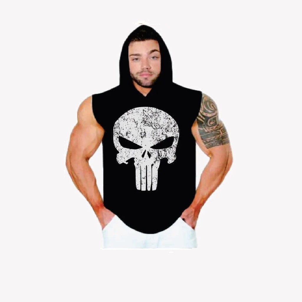 Camiseta de Academia Regata Machão Justiceiro Modelo Nadador Treino