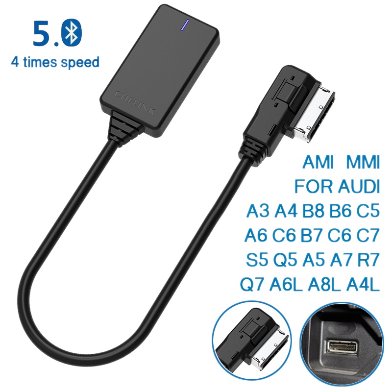 AMI MMI MDI Wireless Aux Bluetooth Adapter Cable Audio Music Auto Bluetooth  for Audi A3 A4 - 2/3/3G | Shopee Brasil