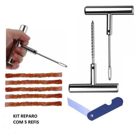 Kit Reparo Profissional De Metal perfeito para Conserto De Pneu Moto e Carro