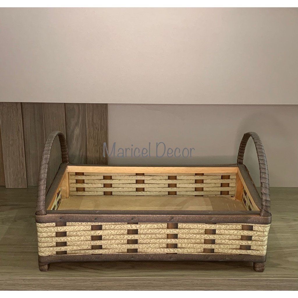 Cesta Café da Manhã 41cm x 28cm Bandeja Organizadora em Fibra Sintética Tamanho G em Oferta na Shopee