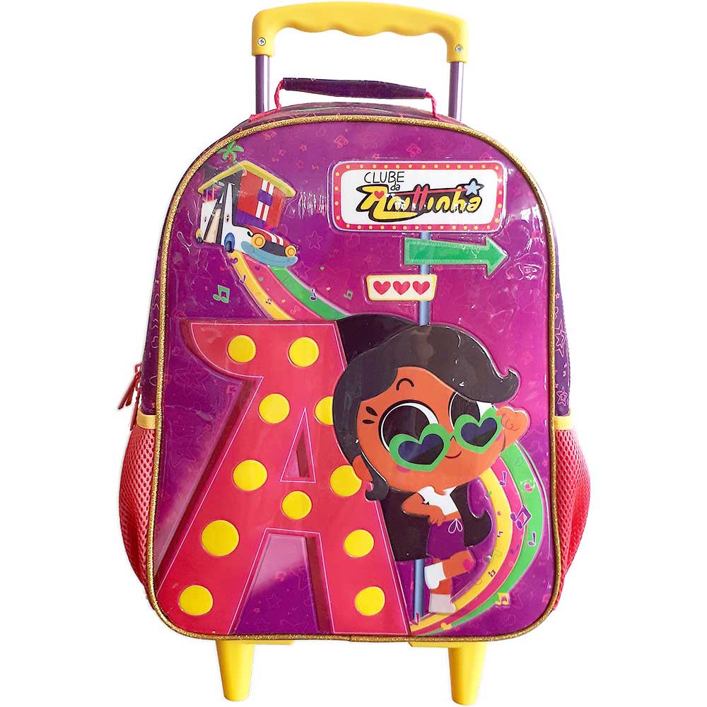 Mochila Escolar Com Rodinha Infantil Clube Da Anittinha Mala com Rodas Mochilete Anitta