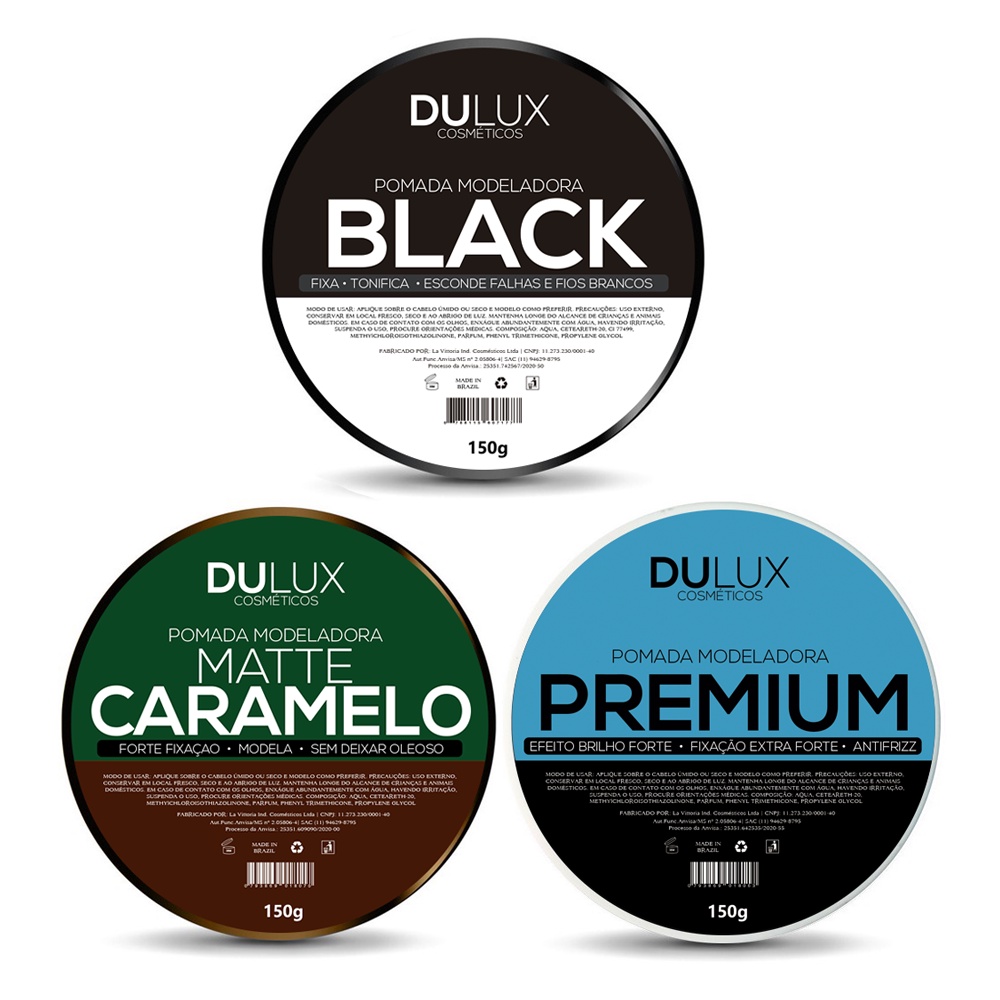 1 Cera Modeladora Premium 150g + 1 Cera Modeladora Matte Caramelo 150g + 1 Cera Modeladora Preta Black 150g Cab/barba em Oferta na Shopee