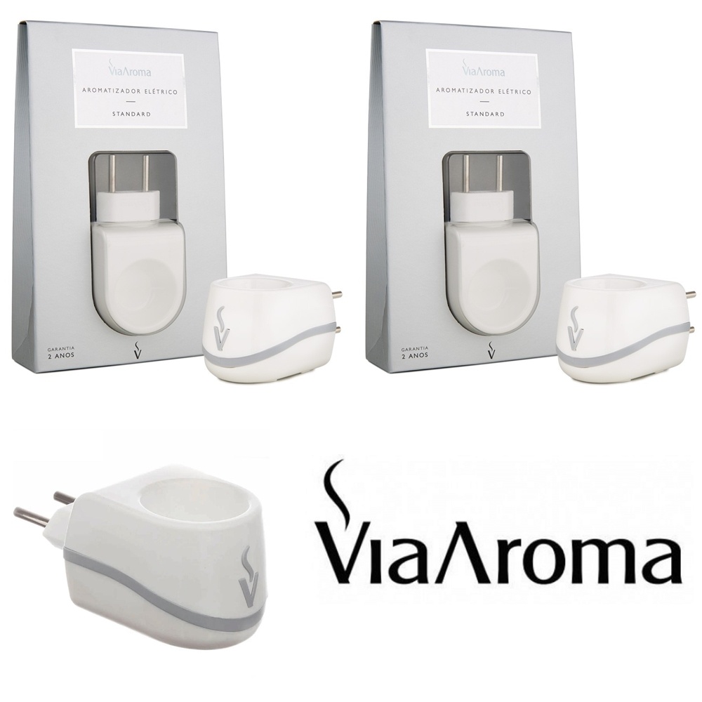2 UND Aromatizador Difusor Eletrico Via Aroma Standard Aromaterapia - Bivolt - Branco