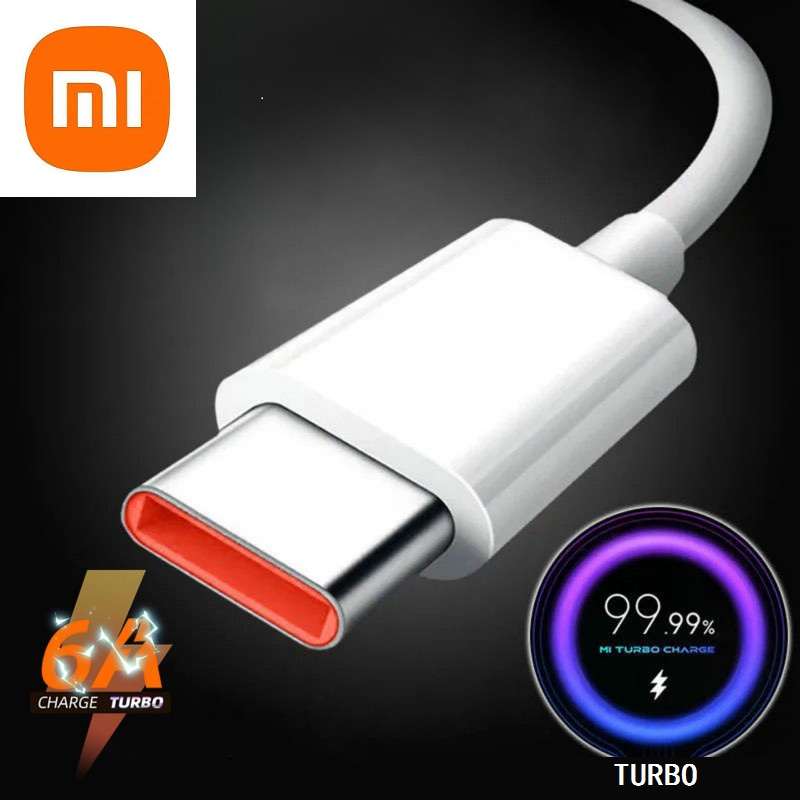 Cabo De Carregamento Turbo Original Xiaomi 6a Tipo C Super Rápido ...