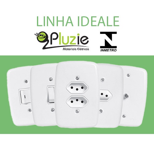 Interruptor e Tomada Pluzie linha Ideale 10A 20A 4x2