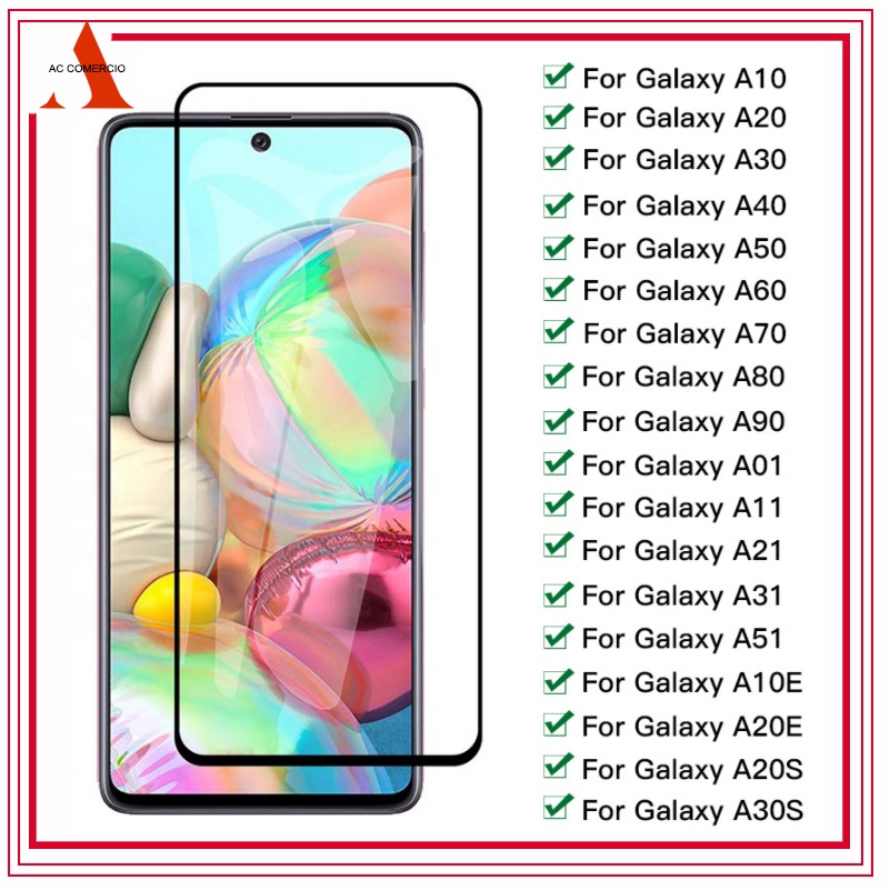 Pelicula de vidro temperado para Samsung Galaxy 3D Full A01 A11 A21 A21S A31 A41 A51 A71 A50 A40 A30 A10 A20 Pronta entrega