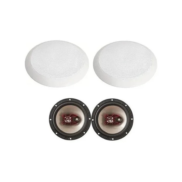 02 Arandela Redonda + Alto Falante Som Ambiente Bravox B3x60x Gesso Teto 100rms 4ohm  / 2451 em Oferta na Shopee