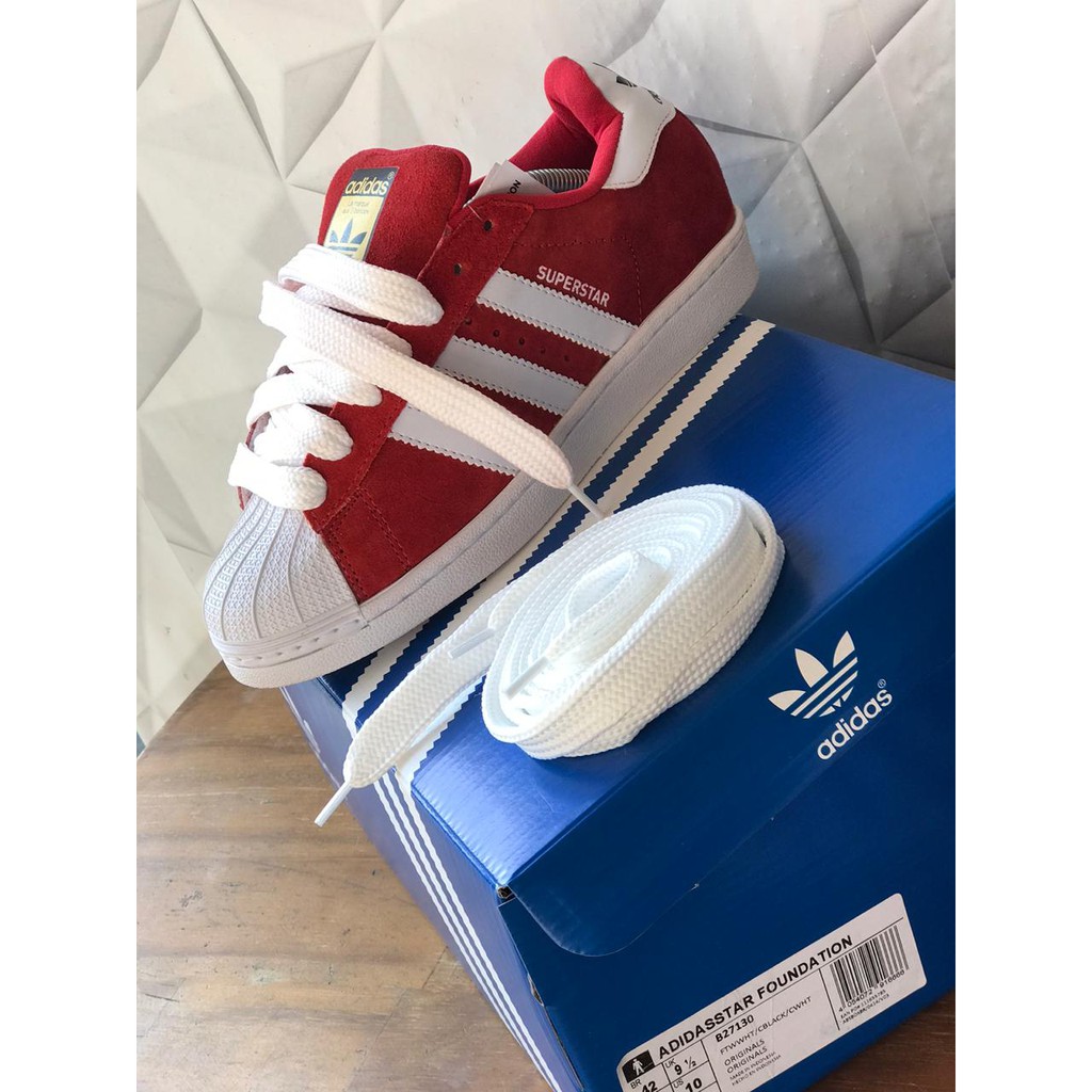 Adidas superstar 2024 cadarço grosso