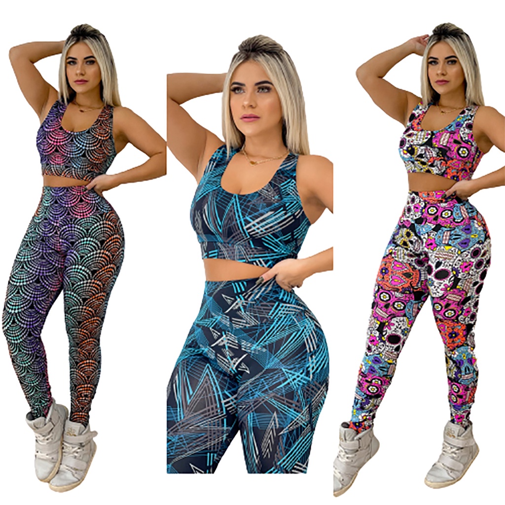 Roupa De Ginastica Feminino Academia 4 Legue + 4 Top