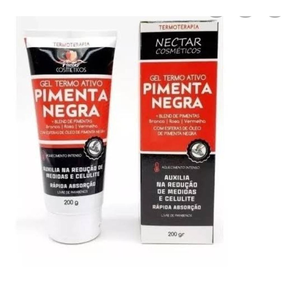 gel queima gorduras redutor de medidas pimenta negra 2002g