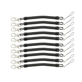 Melhor 10Pcs Molas De Bobina Pretas Porta-Chaves De Gancho Retráctil Com Cl De Lagosta