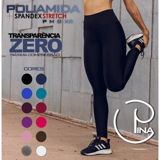 Legging Ginástica Poliamida Spandex Várias Cores P M G GG PINA