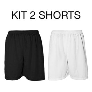 Kit 2 - Calção Shorts Bermuda de Futebol Liso Cores Esportes Caminhada Musculação Secagem Rápida em Oferta na Shopee