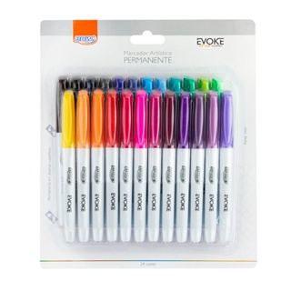 Kit 4, 5, 12 e 24 Canetas Marcador Artístico Permanente - Lindas Cores em Oferta na Shopee