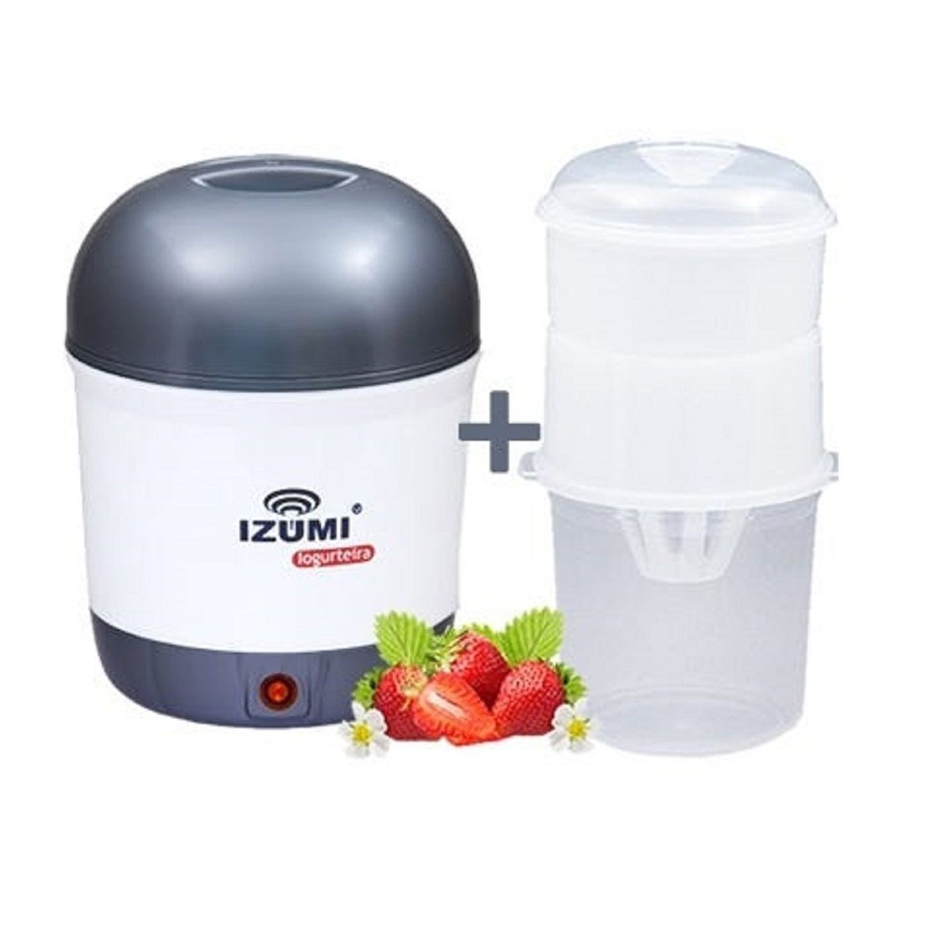 Iogurteira Elétrica Cinza + Dessorador Iogurte Grego Izumi