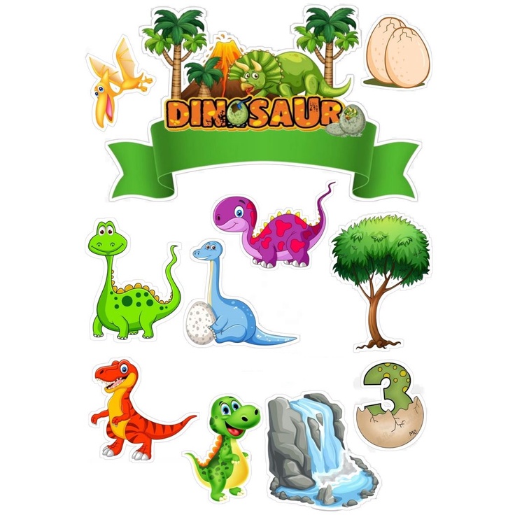 Topo De Bolo Personalizado Dinossauro Topper Tag Para Docinho E Cupcake Shopee Brasil