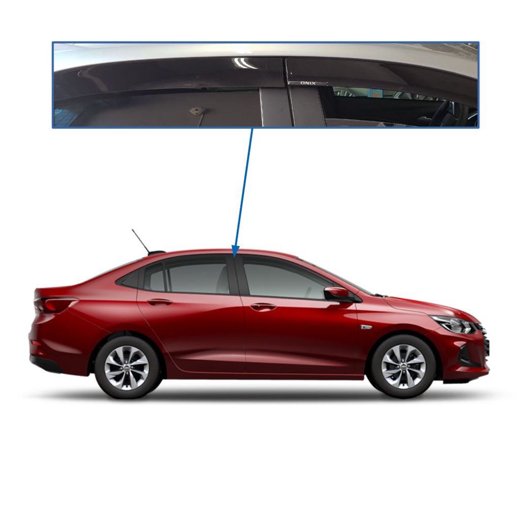Calha de Chuva: Onix Plus Sedan (Ano 2020 adiante - 4P) DEFLETOR Ref: 80014 em Oferta na Shopee