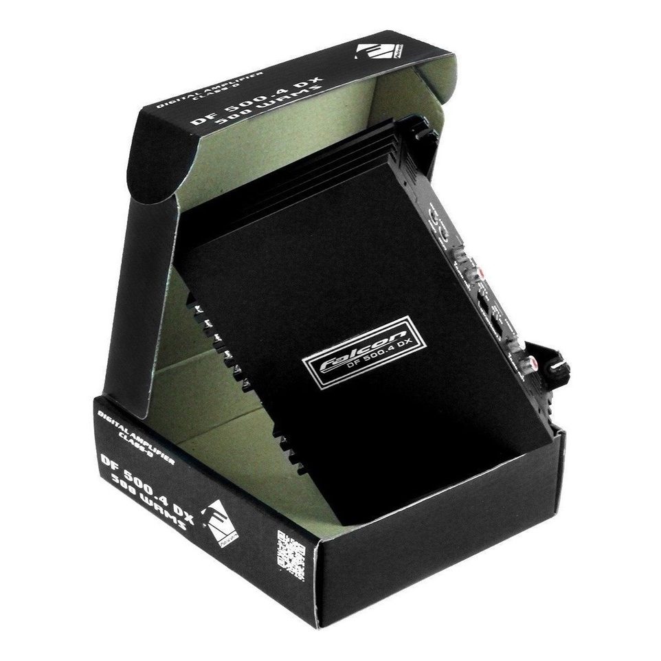 Modulo amplificador falcon df500 4 500wrms 04 canais potencia 500 carro