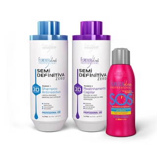 Kit Nova Escova Semi Definitiva Zero 2x1LCom SOS