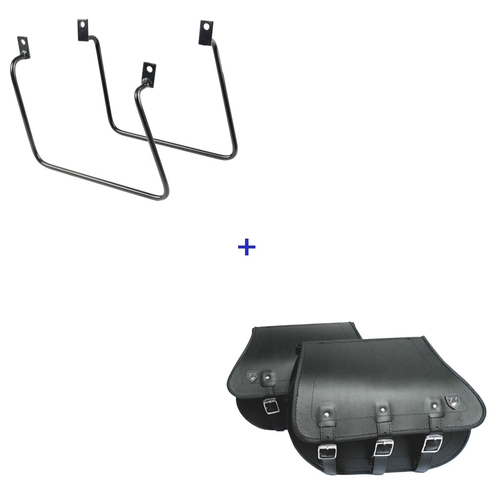 Kit Viagem Vulcan 650 Afastador + Alforge Lateral 3 fivelas 32 Litros